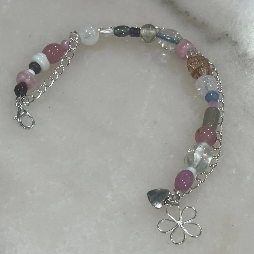 Chic Multicolor Beaded Bracelet with Silver Accents